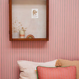 Behang Gestreept - Framboos