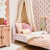 Behang Retro Bloem - Roze