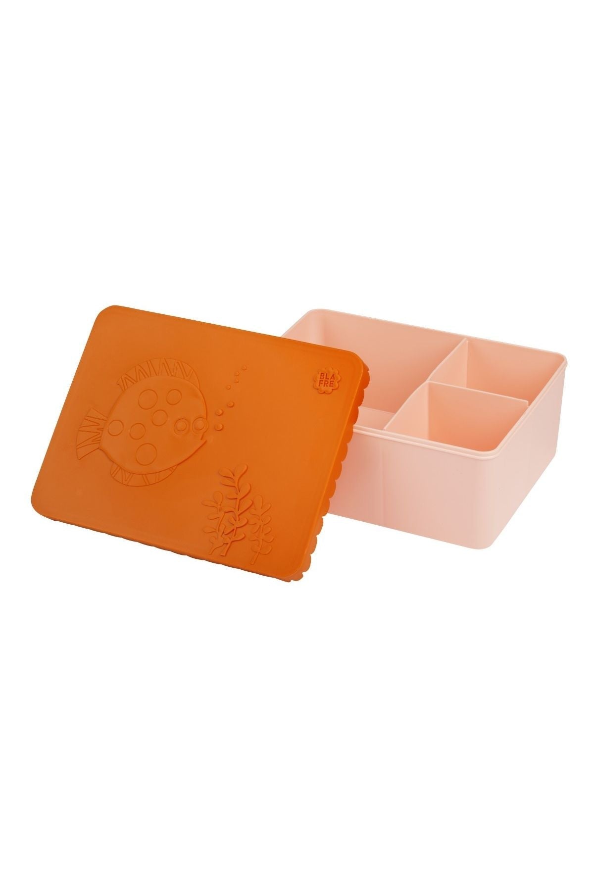 Lunch box 3 compartimenten fish orange+light pink van Blafre | Kids Conceptstore Le Fanfare
