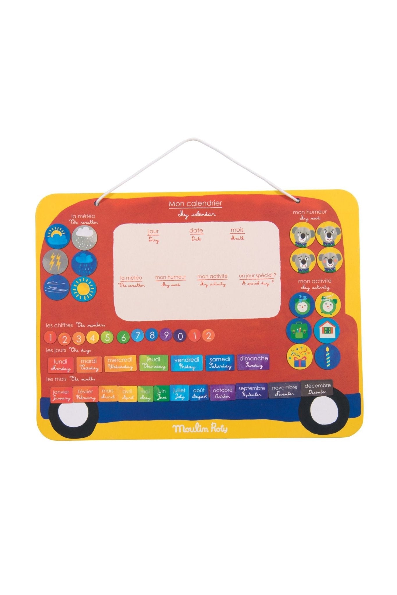 Magnetische kalender (45 magneten) - Les Popipop van Moulin Roty | Kids Conceptstore Le Fanfare