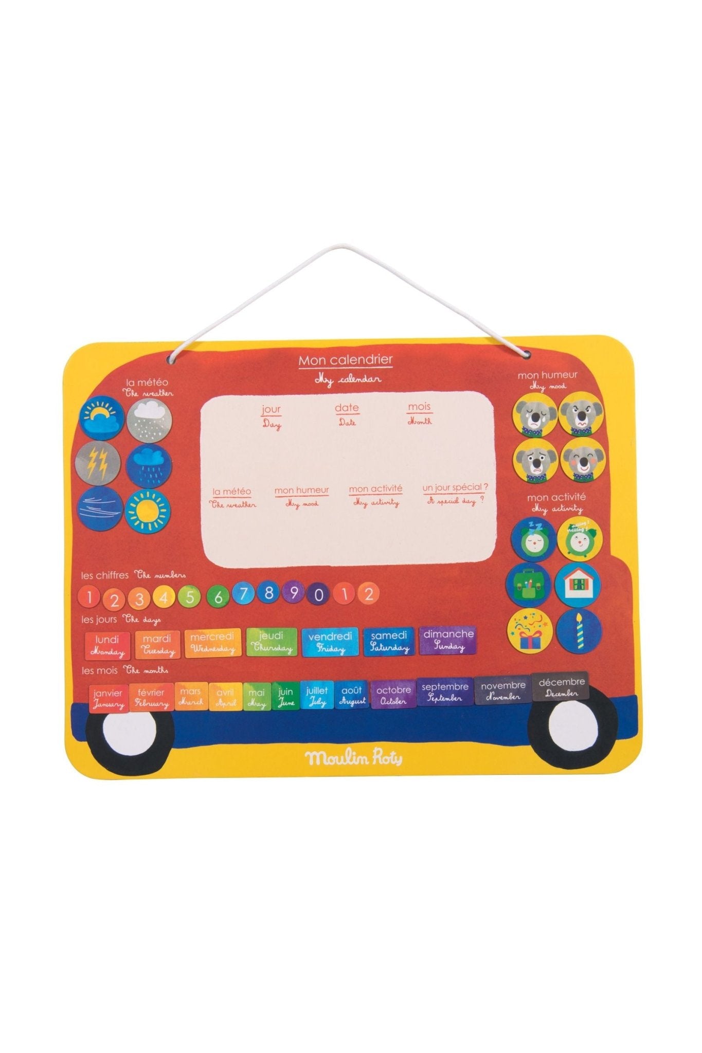Magnetische kalender (45 magneten) - Les Popipop van Moulin Roty | Kids Conceptstore Le Fanfare