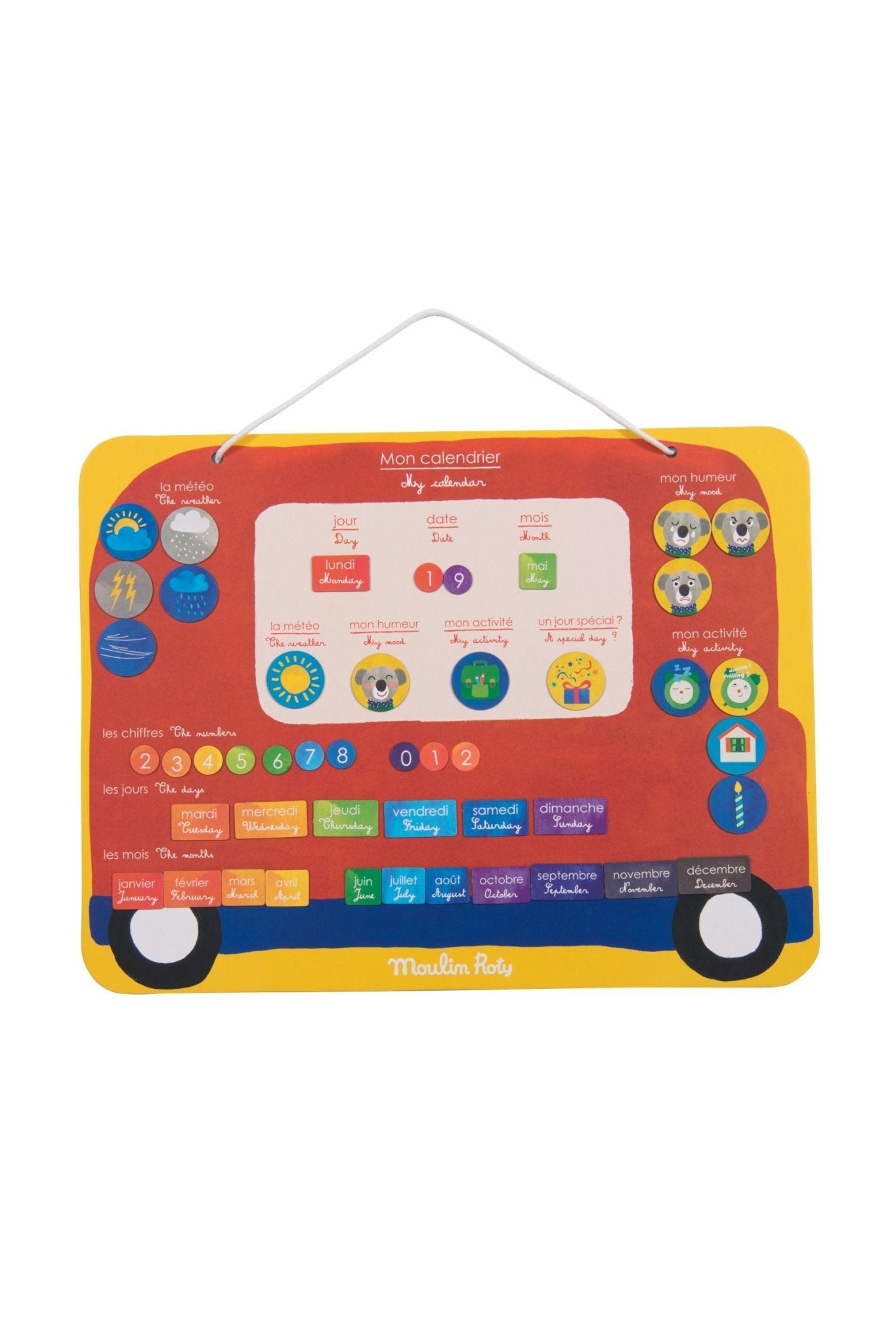 Magnetische kalender (45 magneten) - Les Popipop van Moulin Roty | Kids Conceptstore Le Fanfare