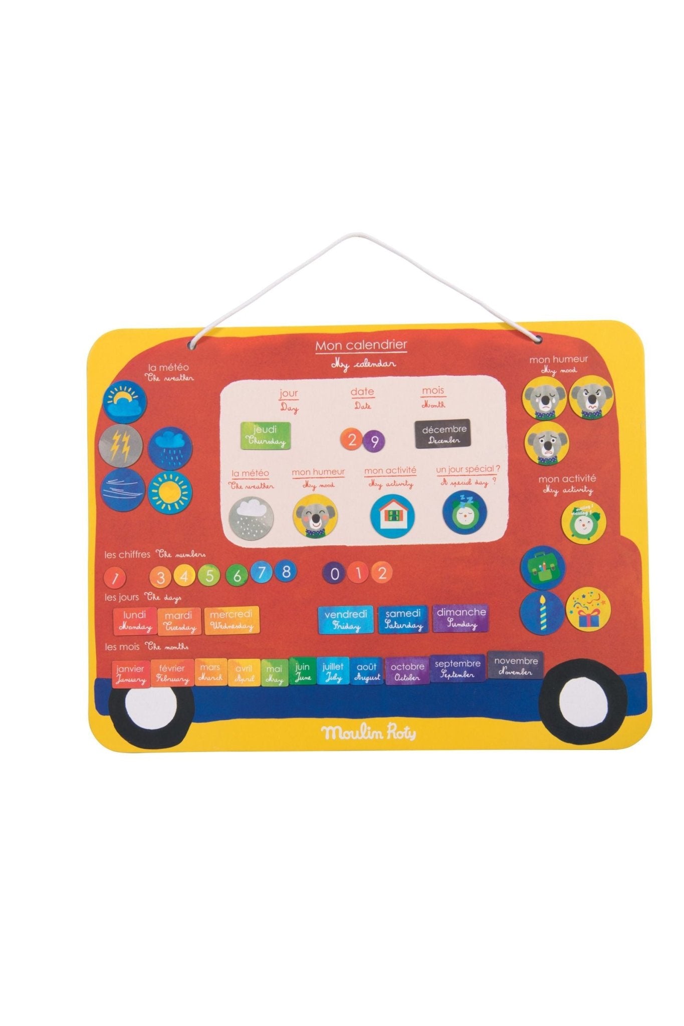 Magnetische kalender (45 magneten) - Les Popipop van Moulin Roty | Kids Conceptstore Le Fanfare