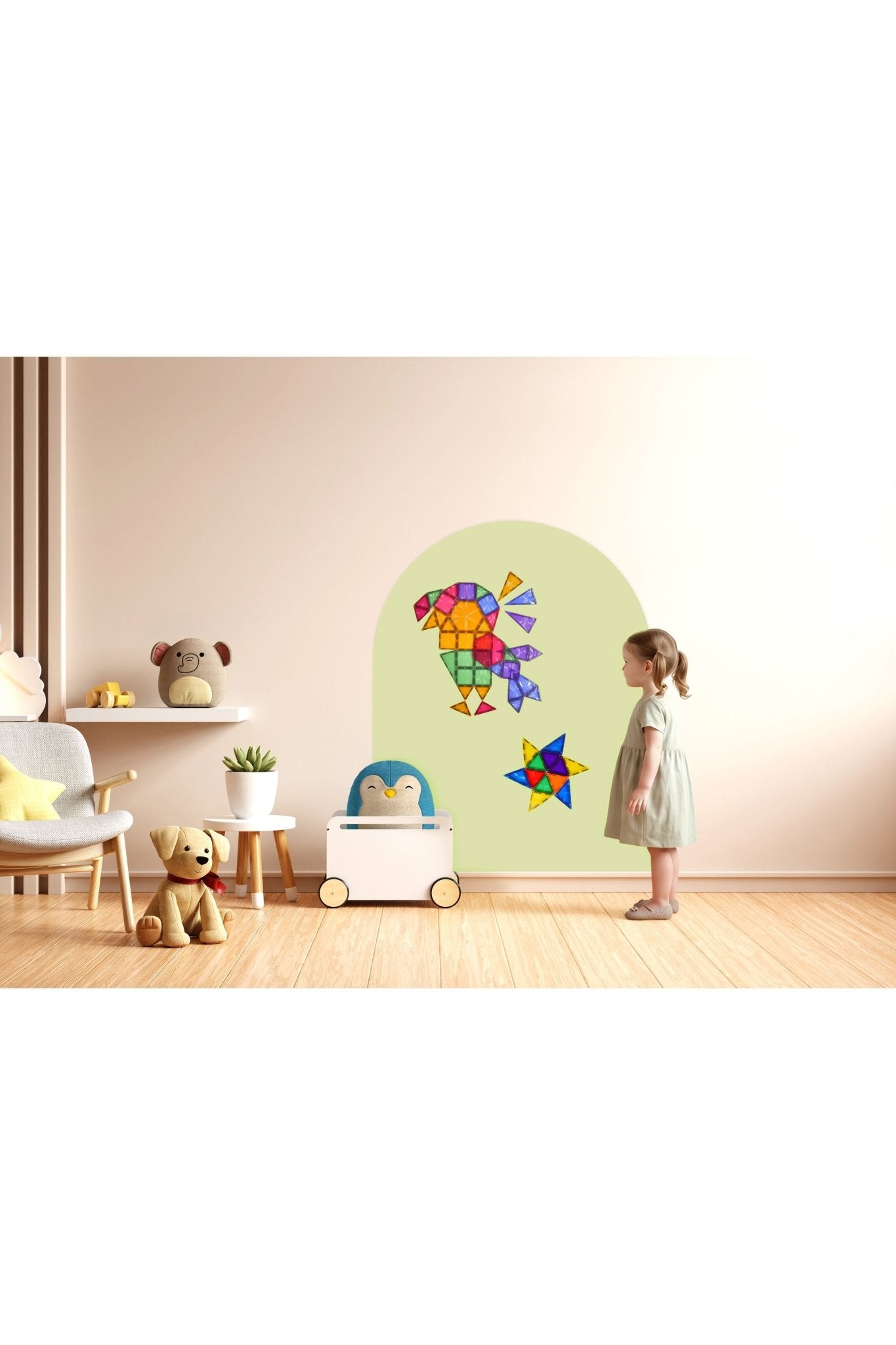 Magnetische Muursticker 95x75cm | Soft Olive van Cleverclixx | Kids Conceptstore Le Fanfare