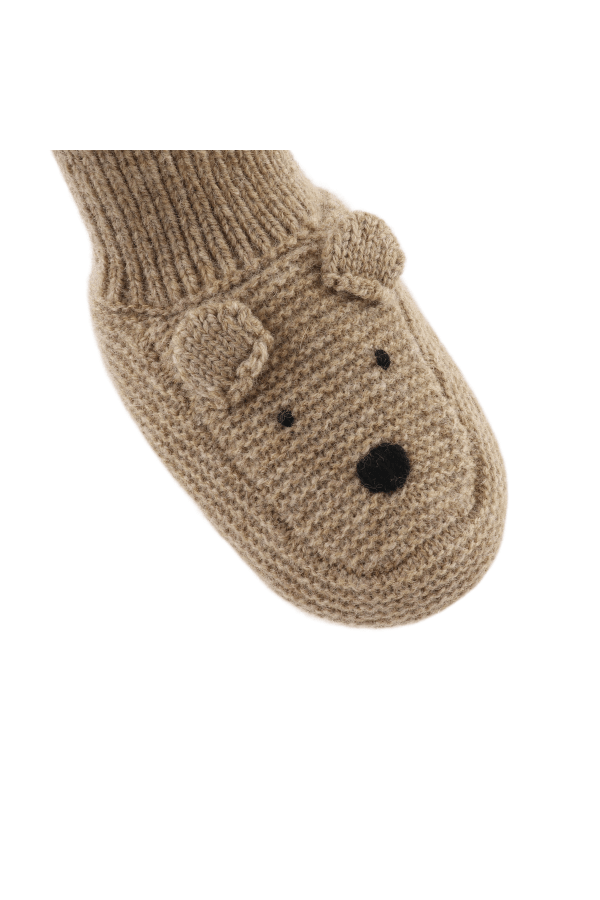 Maicer Merino Wool Booties | Bear - Milk Chocolate Melange van Donsje Amsterdam | Kids Conceptstore Le Fanfare