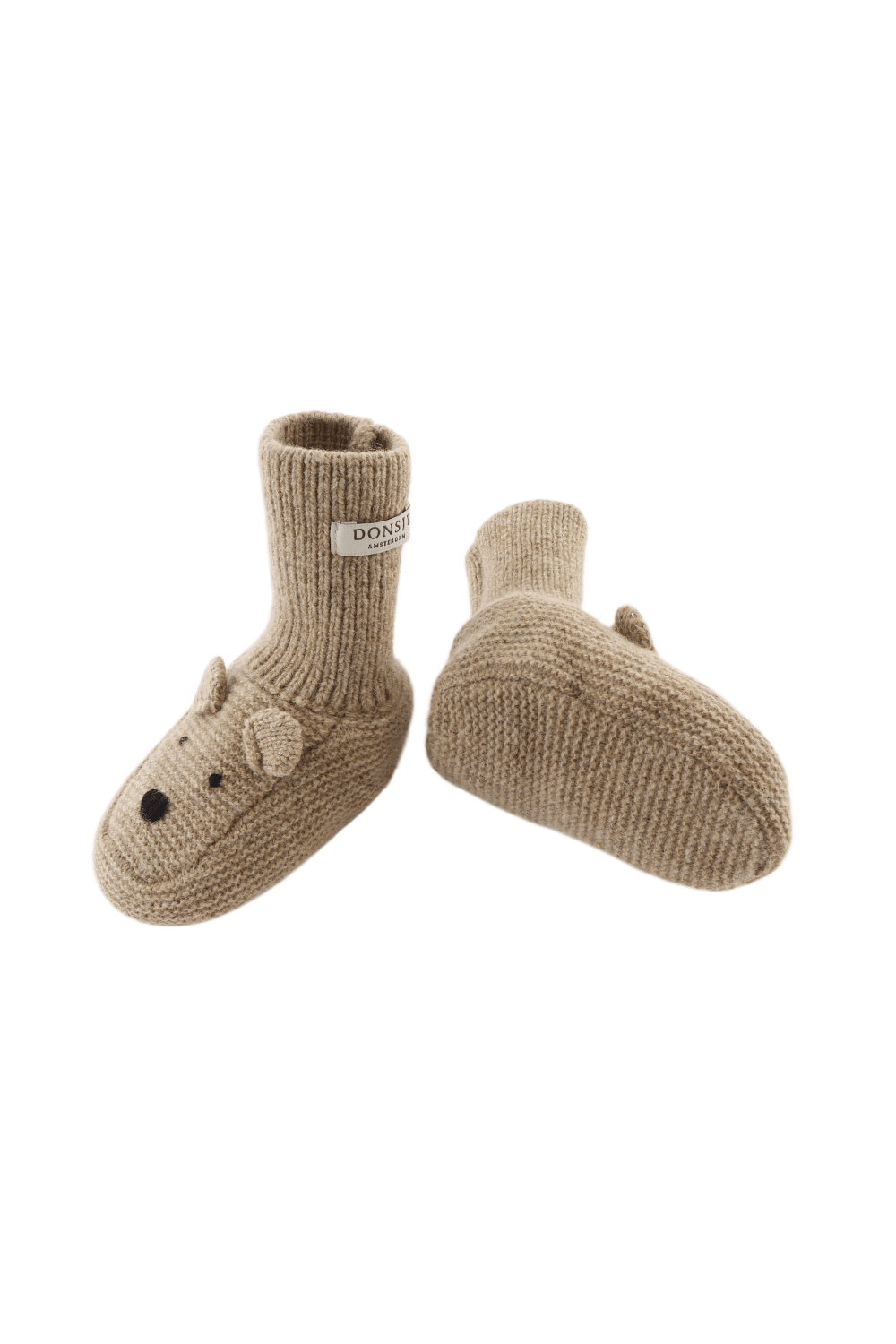 Maicer Merino Wool Booties | Bear - Milk Chocolate Melange van Donsje Amsterdam | Kids Conceptstore Le Fanfare