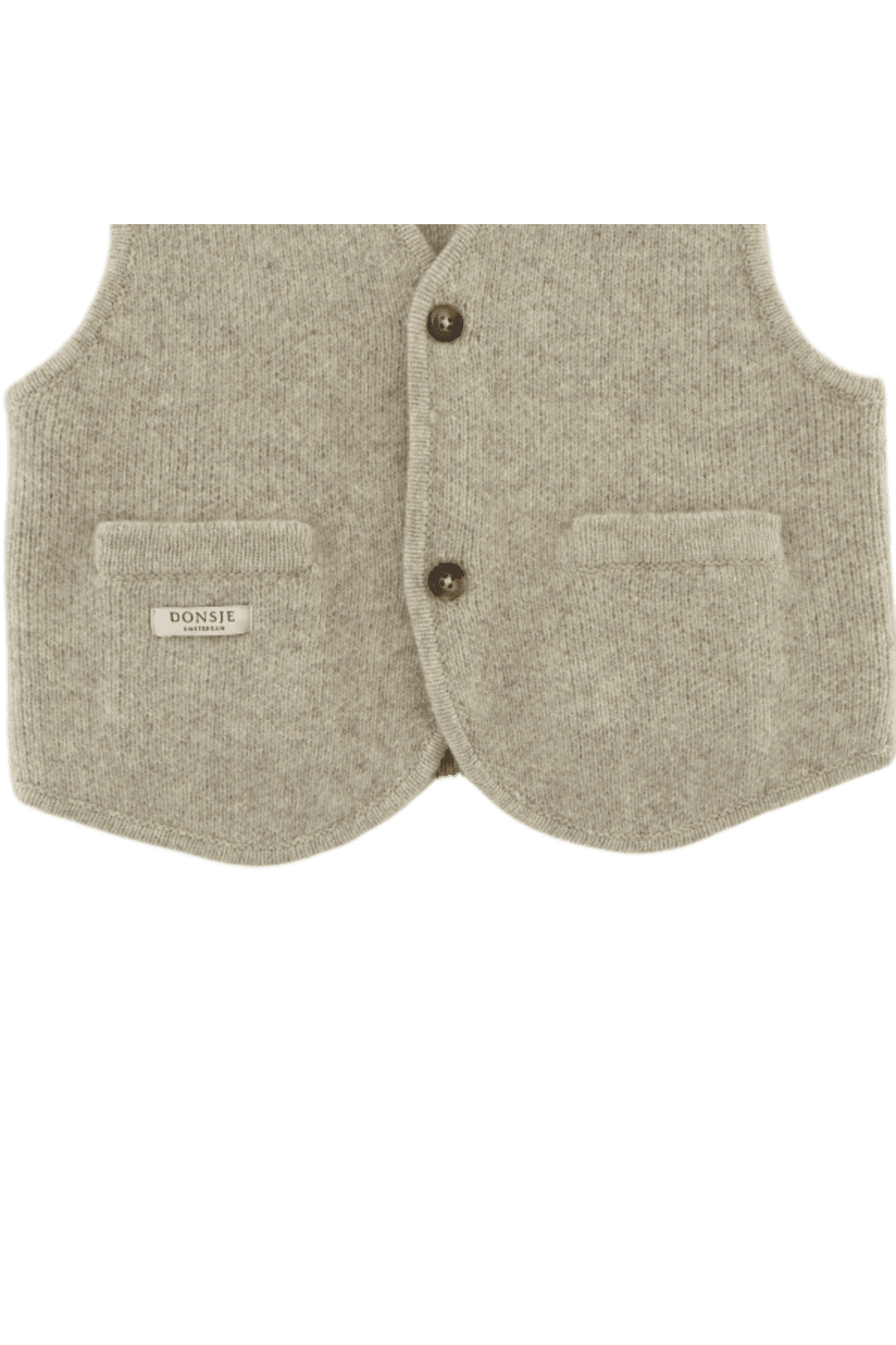 Maurtis Merino Wool Gilet - Light Grey Melange van Donsje Amsterdam | Kids Conceptstore Le Fanfare