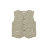 Maurtis Merino Wool Gilet - Light Grey Melange van Donsje Amsterdam | Kids Conceptstore Le Fanfare