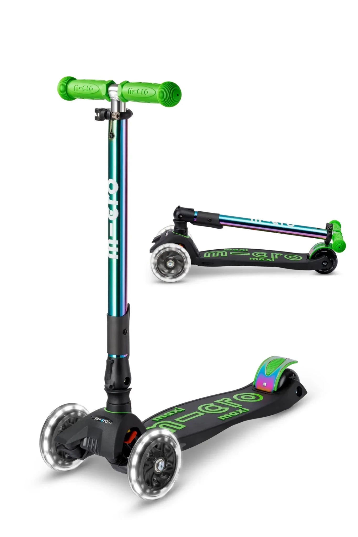 Maxi Micro Foldable LED Neochrome green van Micro Step | Kids Conceptstore Le Fanfare