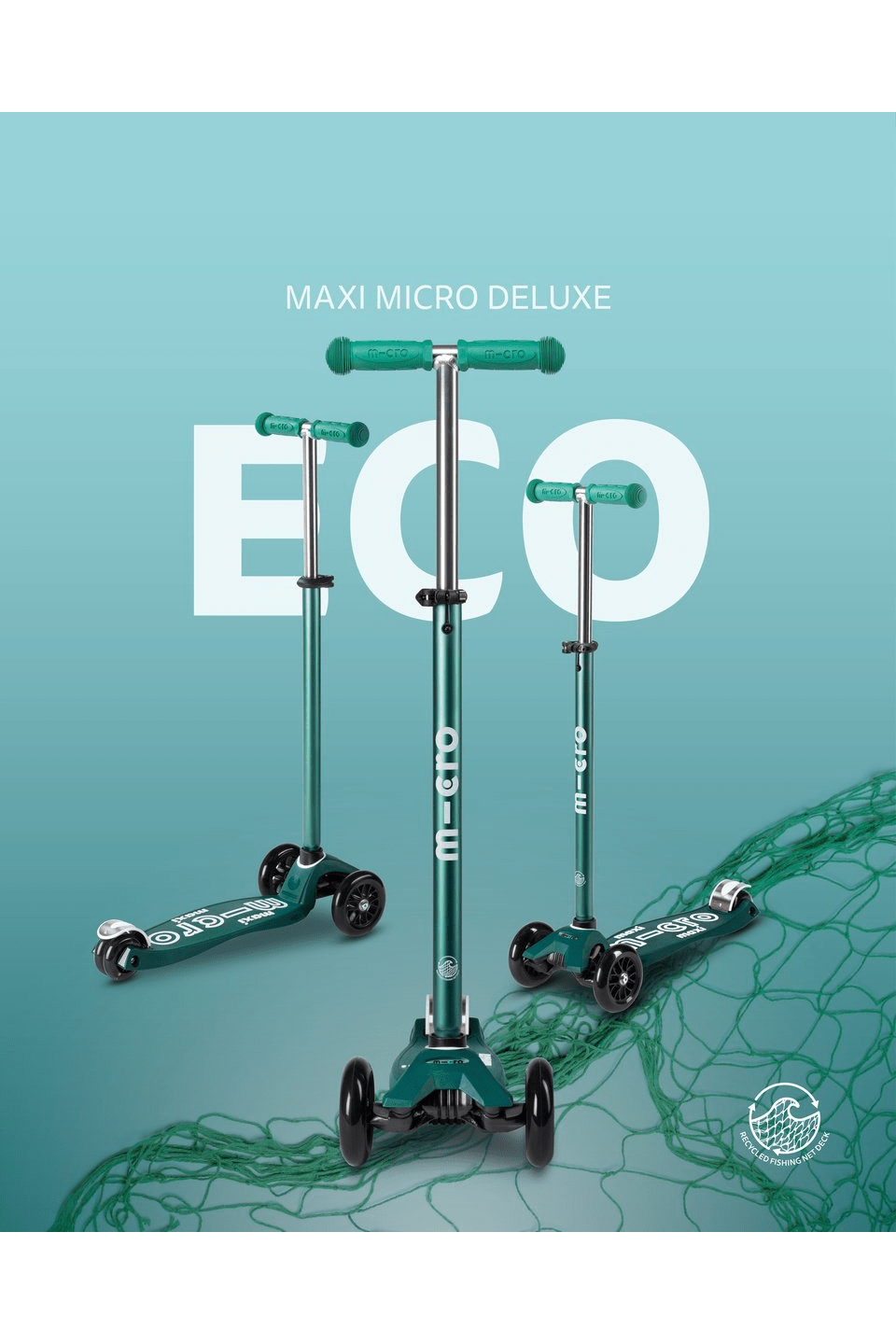 Maxi Micro Step Deluxe Eco LED Green van Micro Step | Kids Conceptstore Le Fanfare