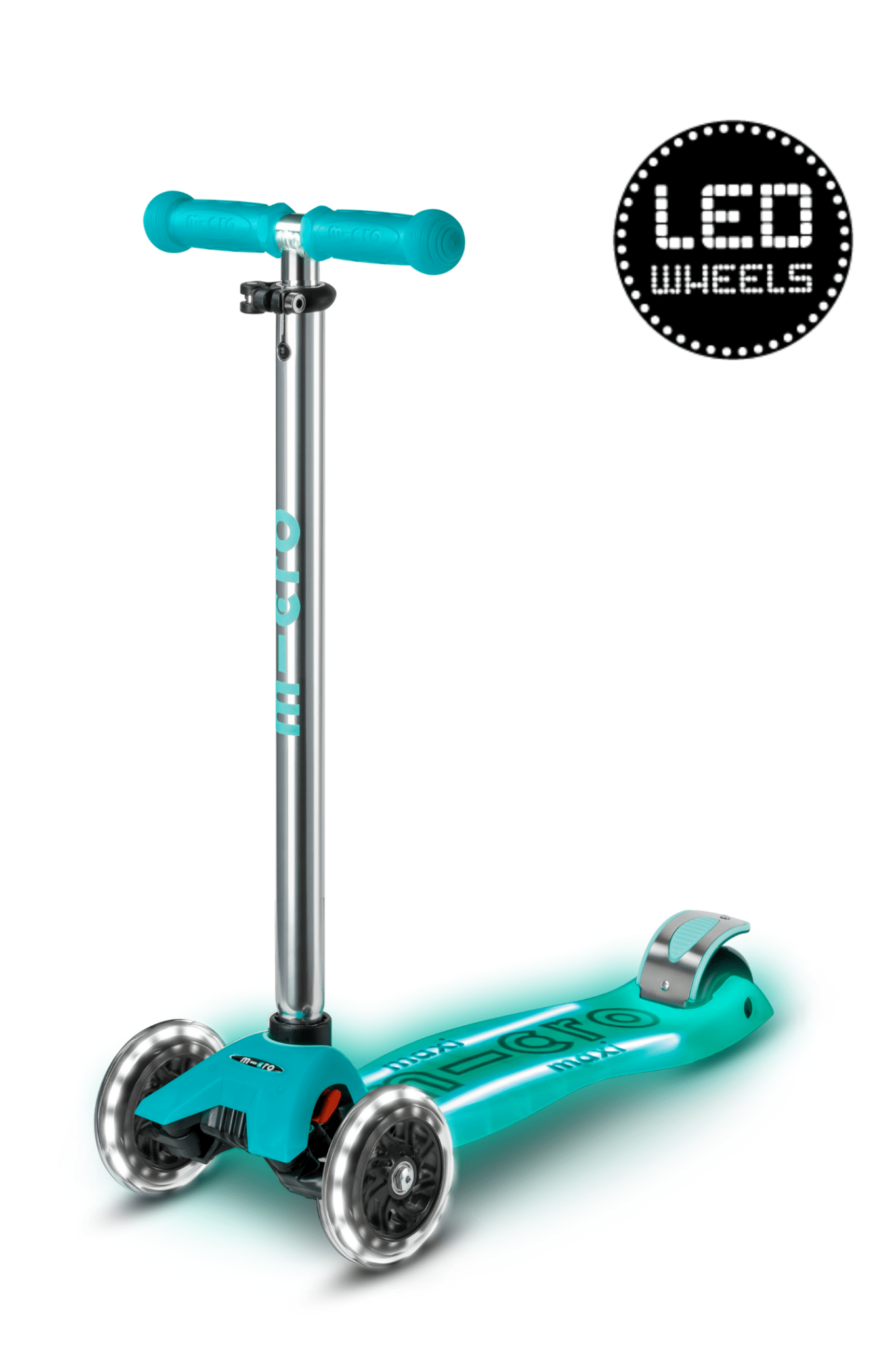 Maxi Micro step Deluxe Glow Plus LED - Aqua Mint van Micro Step | Kids Conceptstore Le Fanfare