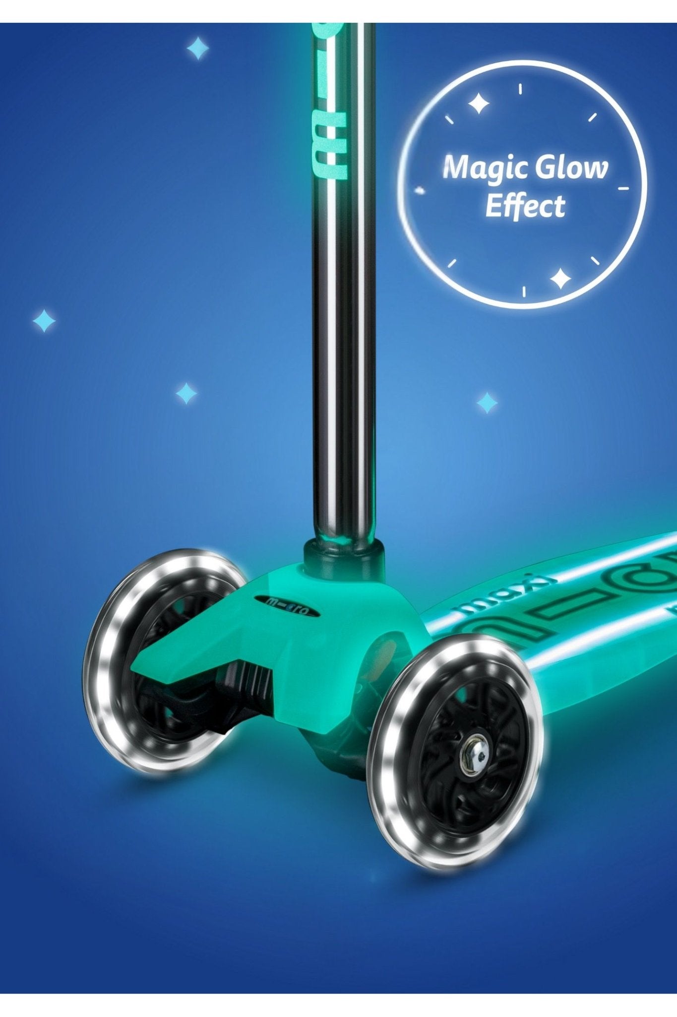 Maxi Micro step Deluxe Glow Plus LED - Aqua Mint van Micro Step | Kids Conceptstore Le Fanfare