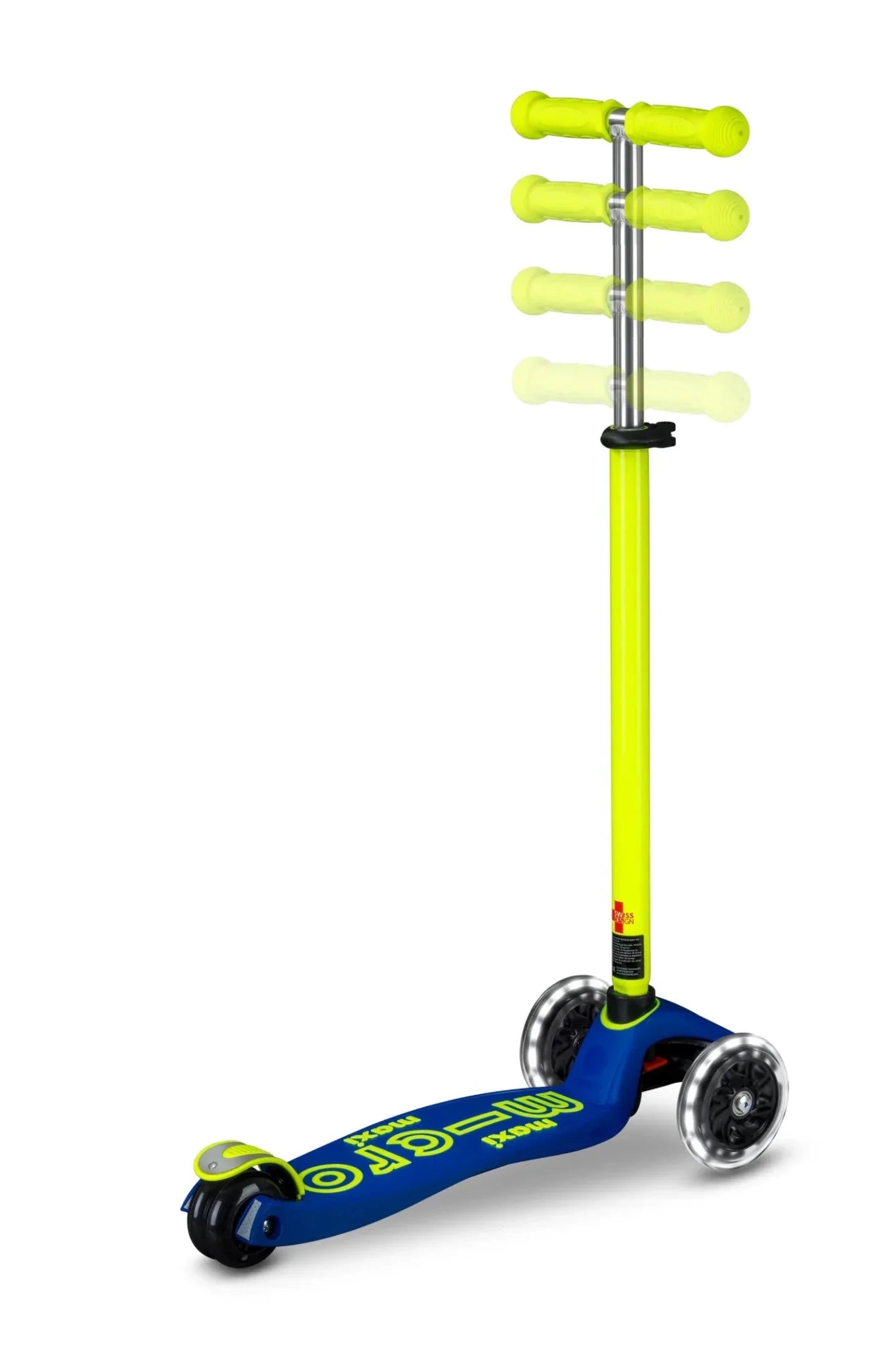 Maxi Micro step Deluxe LED blauw geel neon van Micro Step | Kids Conceptstore Le Fanfare