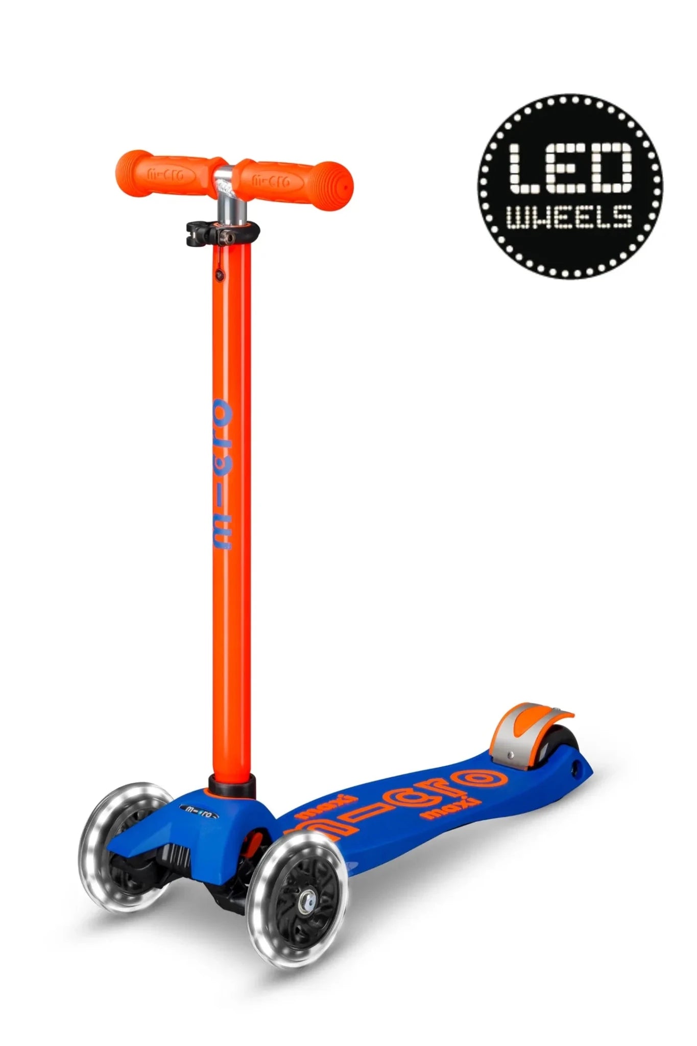 Maxi Micro step Deluxe LED blauw oranje neon van Micro Step | Kids Conceptstore Le Fanfare