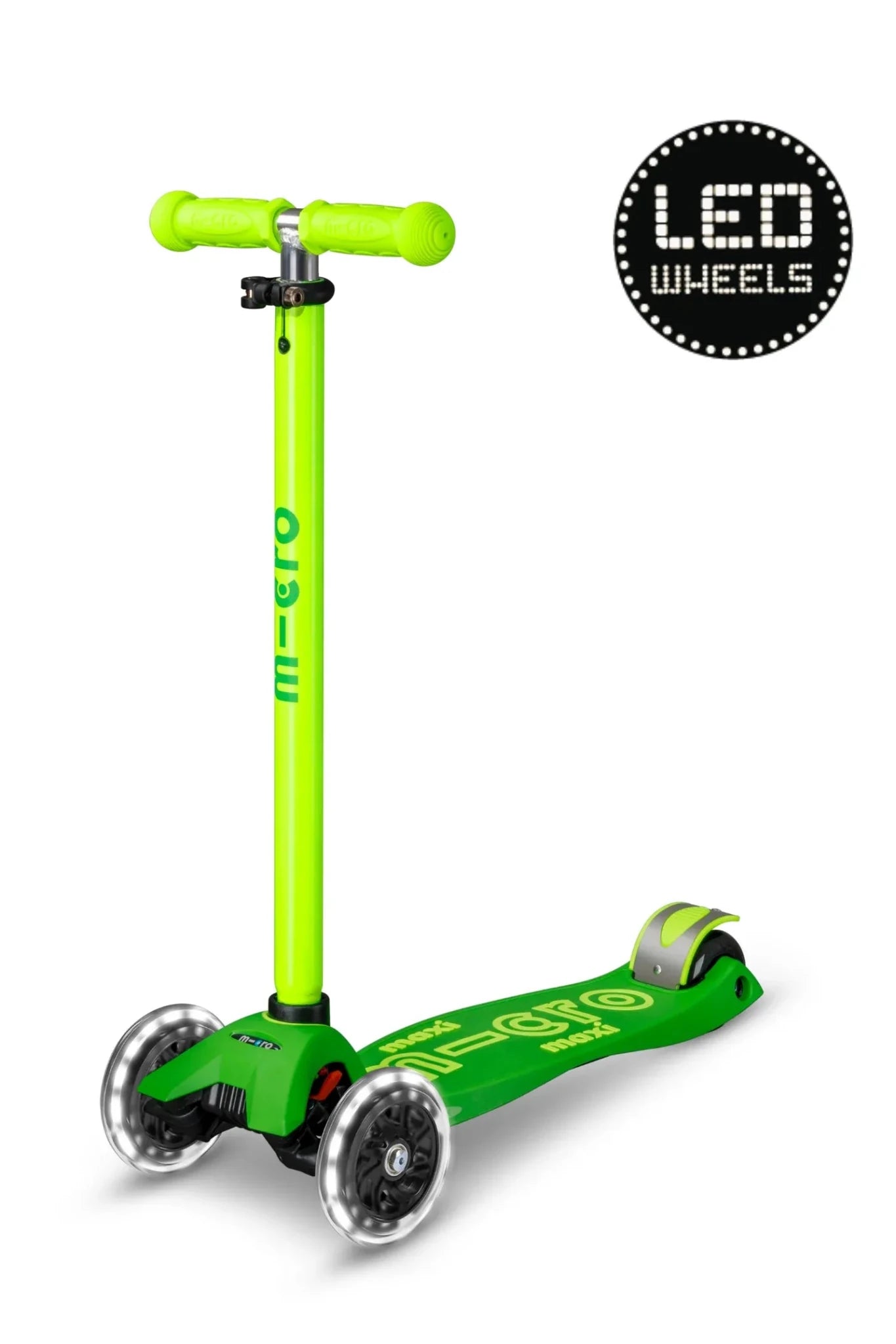 Maxi Micro step Deluxe LED groen geel neon van Micro Step | Kids Conceptstore Le Fanfare