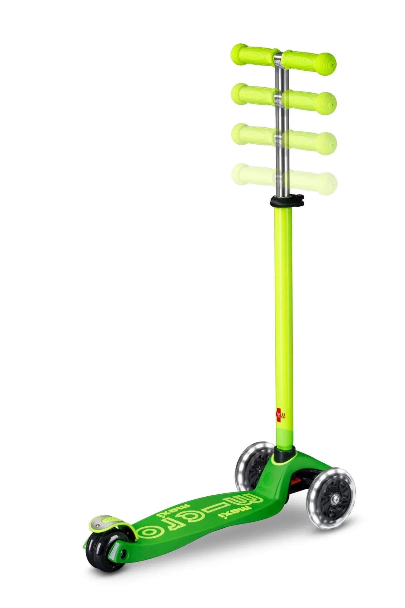Maxi Micro step Deluxe LED groen geel neon van Micro Step | Kids Conceptstore Le Fanfare