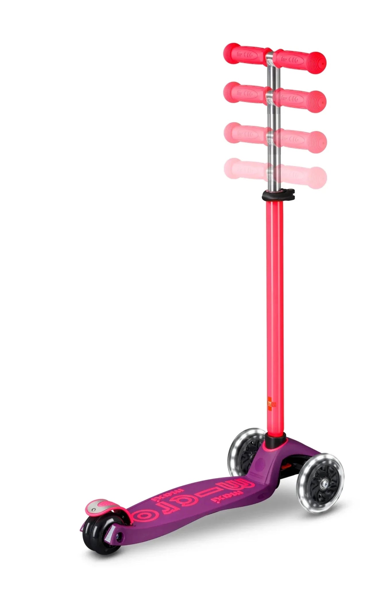 Maxi Micro step Deluxe LED paars roze neon van Micro Step | Kids Conceptstore Le Fanfare
