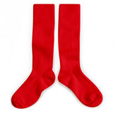 La Haute - Ribbed Knee-high Socks - Coquelicot