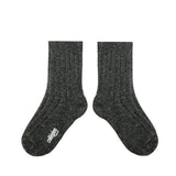 Chamois - Chaussettes a cotes cachemire et laine Merinos - Smoky