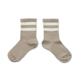 Nico - Ribbed Varsity Crew Socks - Gris Perle