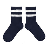 Nico - Ribbed Varsity Crew Socks - Nuit Etoilee