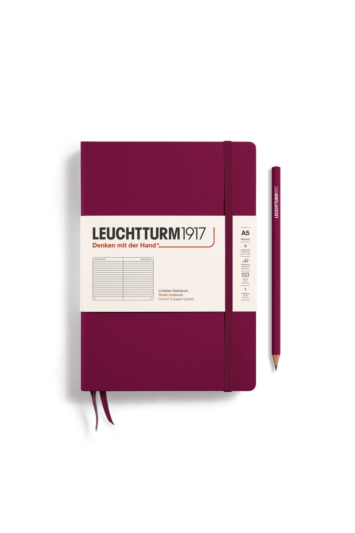 Medium port red, ruled van LEUCHTTURM1917 | Kids Conceptstore Le Fanfare