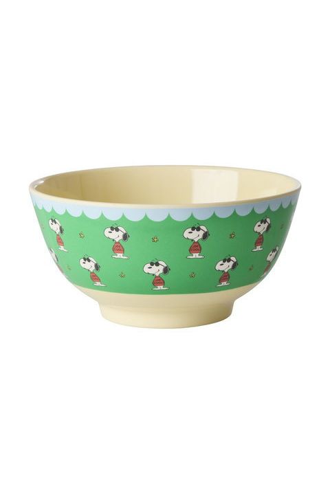 Melamine Bowl with Green Snoopy Print van Rice | Kids Conceptstore Le Fanfare