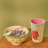 Melamine Bowl with Yellow Snoopy Print - Medium van Rice | Kids Conceptstore Le Fanfare