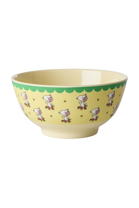 Melamine Bowl with Yellow Snoopy Print - Medium van Rice | Kids Conceptstore Le Fanfare