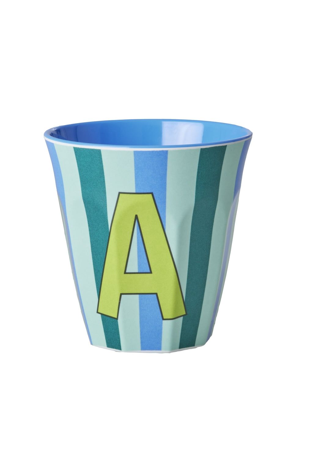 Melamine Cup - A - Blue - Stripes van Rice | Kids Conceptstore Le Fanfare