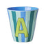 Melamine Cup - A - Blue - Stripes van Rice | Kids Conceptstore Le Fanfare
