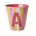 Melamine Cup - A - Pink - Stripes van Rice | Kids Conceptstore Le Fanfare