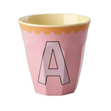Melamine Cup - A - Vintage - Pink van Rice | Kids Conceptstore Le Fanfare