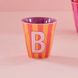 Melamine Cup - B - Orange - Stripes van Rice | Kids Conceptstore Le Fanfare