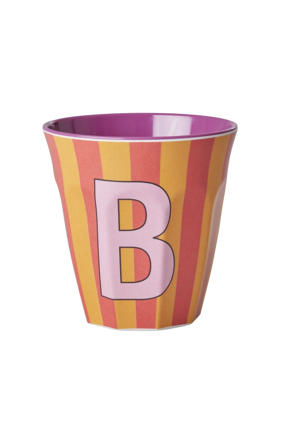 Melamine Cup - B - Orange - Stripes van Rice | Kids Conceptstore Le Fanfare