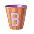 Melamine Cup - B - Orange - Stripes van Rice | Kids Conceptstore Le Fanfare