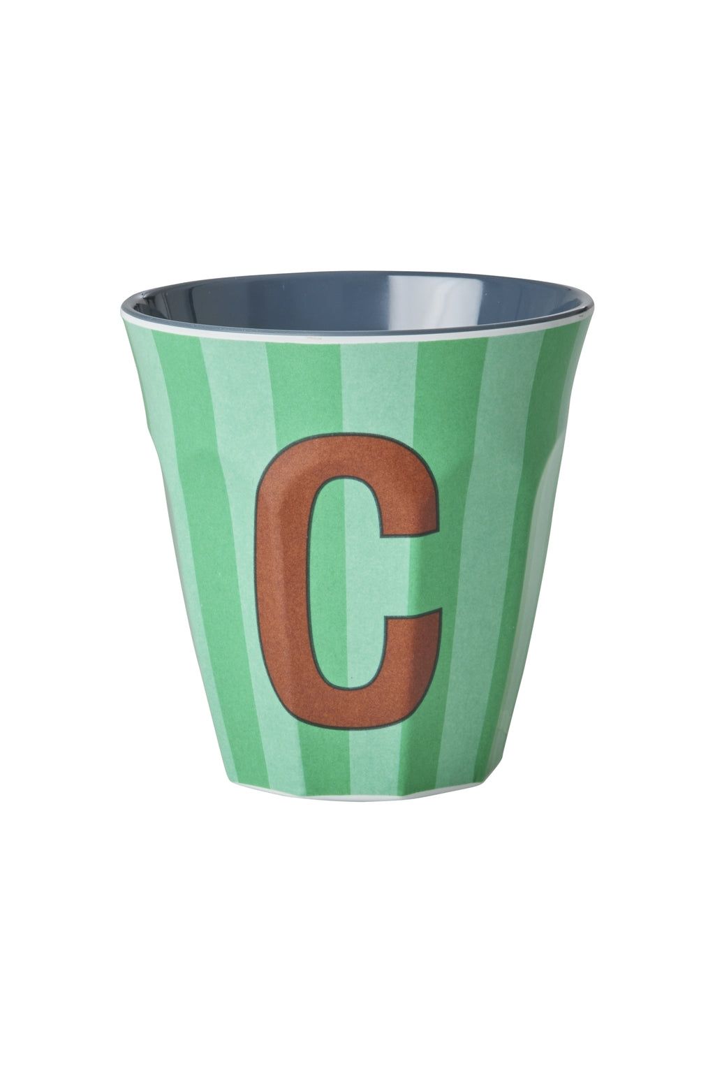 Melamine Cup - C - Green - Stripes van Rice | Kids Conceptstore Le Fanfare