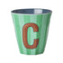 Melamine Cup - C - Green - Stripes van Rice | Kids Conceptstore Le Fanfare