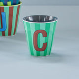 Melamine Cup - C - Green - Stripes van Rice | Kids Conceptstore Le Fanfare