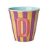 Melamine Cup - D - Multicolor Orange - Stripes van Rice | Kids Conceptstore Le Fanfare