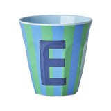 Melamine Cup - E - Blue - Stripes van Rice | Kids Conceptstore Le Fanfare