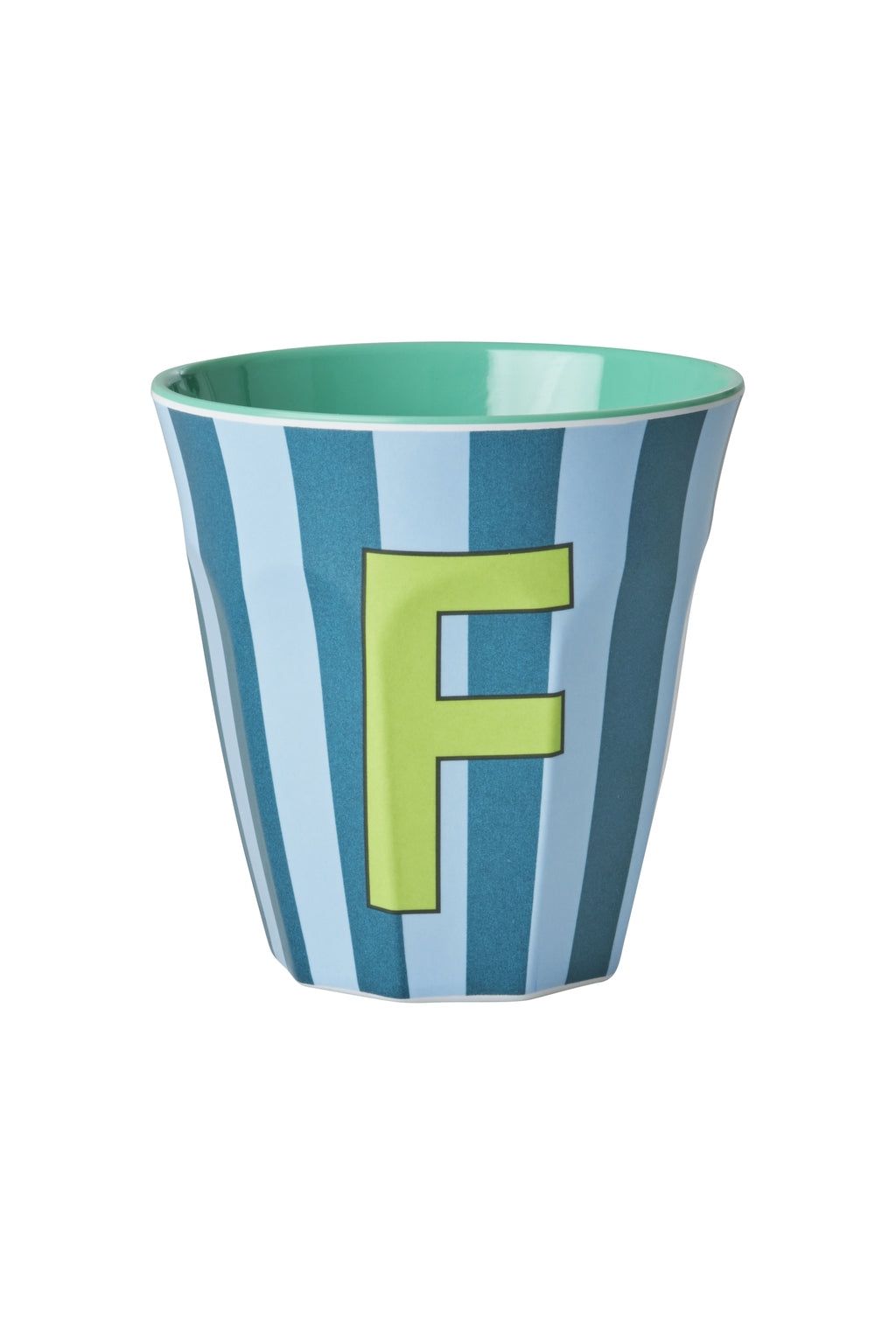 Melamine Cup - F - Blue - Stripes van Rice | Kids Conceptstore Le Fanfare