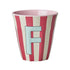 Melamine Cup - F - Pink - Stripes van Rice | Kids Conceptstore Le Fanfare