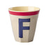 Melamine Cup - F - Vintage - Cool Grey van Rice | Kids Conceptstore Le Fanfare