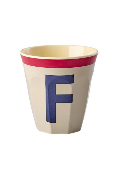 Melamine Cup - F - Vintage - Cool Grey van Rice | Kids Conceptstore Le Fanfare
