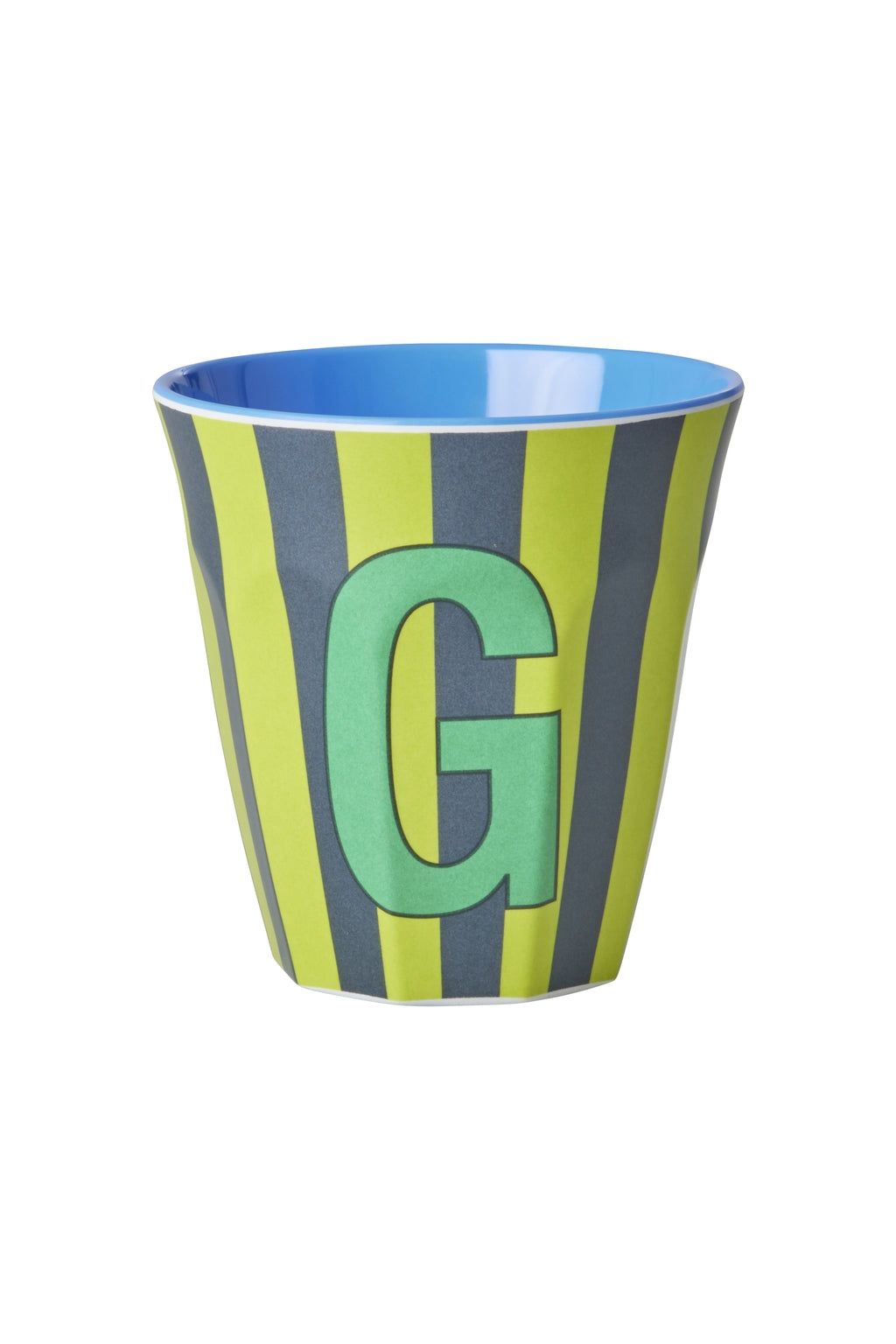 Melamine Cup - G - Green - Stripes van Rice | Kids Conceptstore Le Fanfare