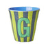 Melamine Cup - G - Green - Stripes van Rice | Kids Conceptstore Le Fanfare