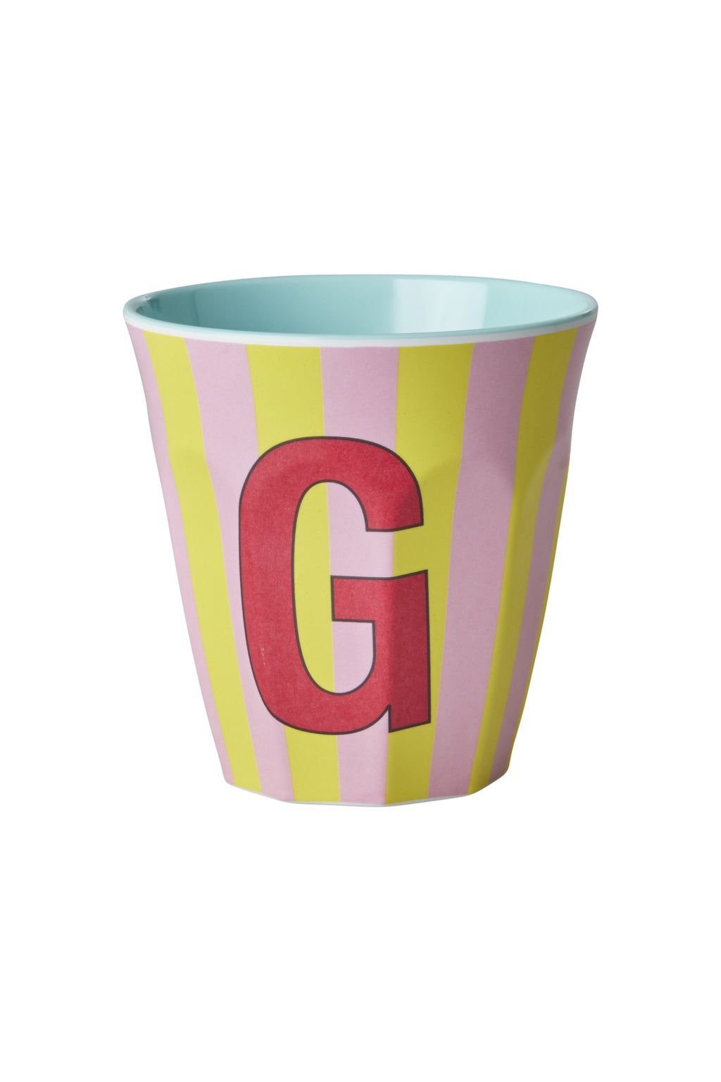 Melamine Cup - G - Pink - Stripes van Rice | Kids Conceptstore Le Fanfare