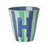 Melamine Cup - H - Multicolor Blue - Stripes van Rice | Kids Conceptstore Le Fanfare