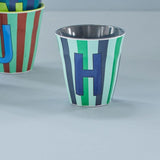 Melamine Cup - H - Multicolor Blue - Stripes van Rice | Kids Conceptstore Le Fanfare
